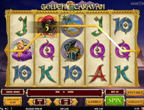 Виграшна комбінація символів в грі Golden Caravan