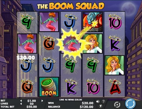 Виграшна комбінація символів в автоматі The Boom Squad