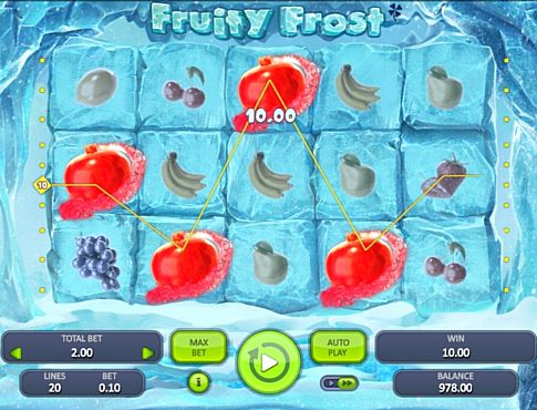 Призова комбінація символів в ігровому автоматі Fruity Frost