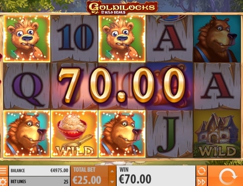 Комбінація з диким символом в ігровому автоматі Goldilocks