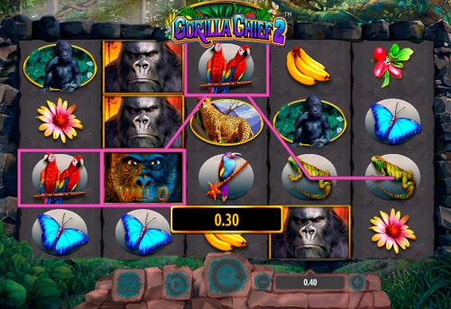 Призова комбінація символів в ігровому автоматі Gorilla Chief 2