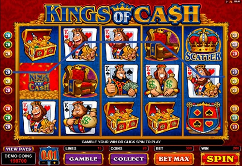 Комбінація символів в ігровому автоматі Kings of Cash