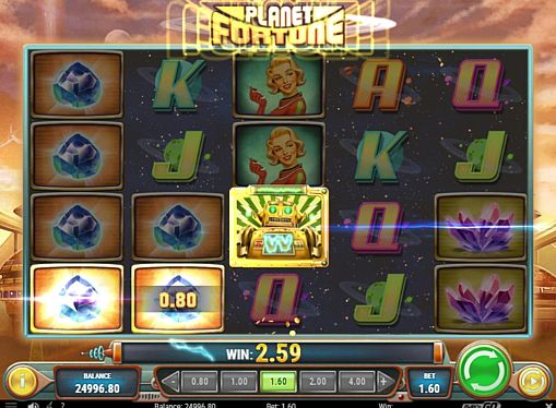 Призова комбінація символів в ігровому автоматі Planet Fortune