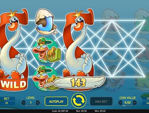 Призова комбінація на лінії в ігровому автоматі Scruffy Duck
